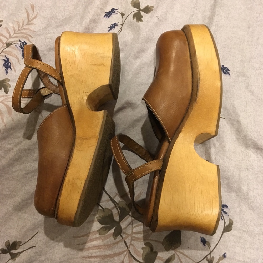 Vintage leather clogs